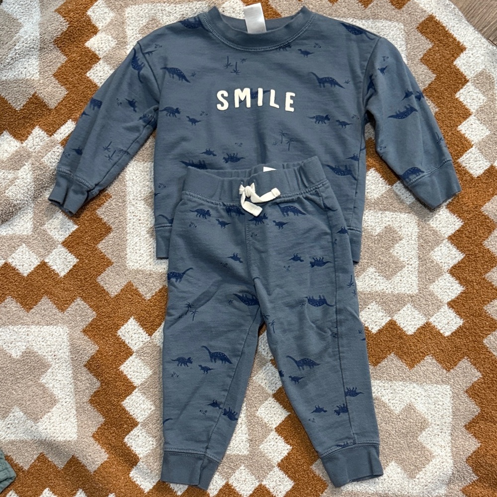 Carter's Blue Dinosaur Kids Matching Set